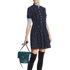The Kooples Silk Heart Print Fit and Flare Dress